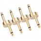 OTraki 1/4 Inch Pedals Coupler Z Type 6.3mm Guitar Pedal Connectors 4 Pack TS Copper Male Connector for Effect Pedalboard Space Saving Gold