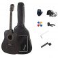 JMFinger Full Size 41 Inch Cutaway Acoustic Guitar for Beginners with Bag, Tuner, Strap, Picks, Guitar Hanger,String Winder, Coffee