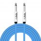 Electric Guitar Instrument Cables 10 Ft- 3 M 1/4 Inch Straight to Right Angle Bass Keyboard AMP Instrument Cable, with Blue TPE Insulate Jacket, pro Audio- Single