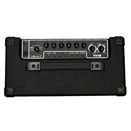 Vault Fury 30 Watt Digital Guitar Combo Amplifier with Effects & 36 Drum Patterns – AUX Input, Headphone Out, 3-Band Equalizer