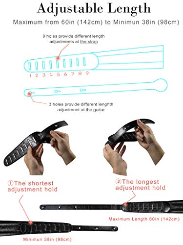Guitar Strap Neoprene Soft 3.5in for Bass Acoustic Electric Guitar