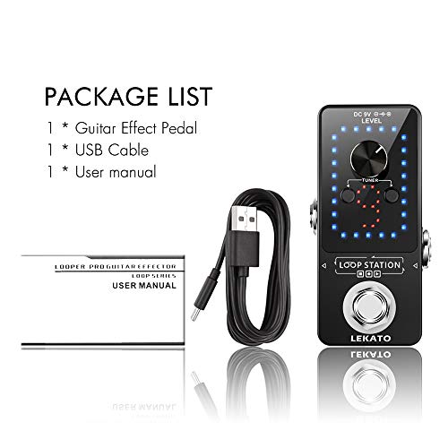 LEKATO Guitar Effect Pedal Guitar, Looper Pedal Tuner Function