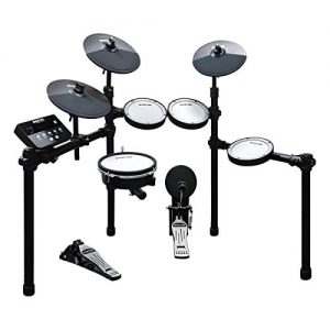 HXW SD61-5 Mesh Kit Electric Drum Set 8-Piece Electronic Drum Kit, With Easy Assemble Rack, 200+ Sounds, 30 Kits, Support USB-MIDI, Drum Sticks & Drum Key Included