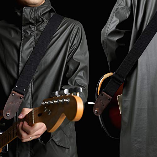 M33 Cotton Black Guitar Strap set for Acoustic