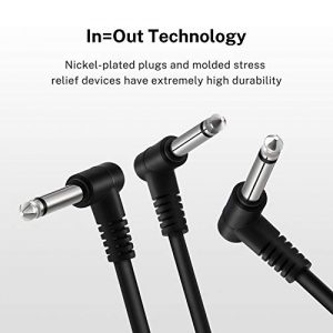 Donner 12 Inch Guitar Effect Pedal Patch Cables Black - Image 2