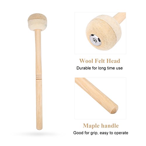 Drum Mallet, Wool Felt Drum Stick Anti-slip Bass Drum