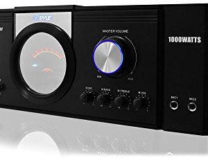 Pyle 1000 Watt Premium Home Audio Power Amplifier - Home Theater 4 Channel Stereo Receiver w/ Speaker Selector & Remote - for Amplified TV, Subwoofer Speakers, PA System - PT1100