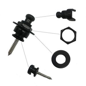 Guitar Strap Lock Set 2 Pcs (Metal, Black) - Image 3