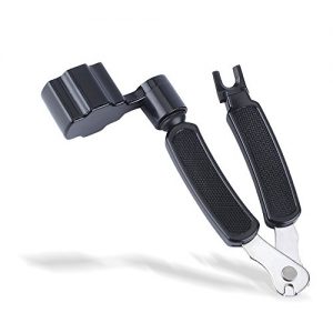Guitar String Winder Cutter Pin Puller - 3 In 1 Multifunctional Guitar Maintenance Tool/String Peg Winder + String Cutter + Pin Puller Instrument Accessories (Black)