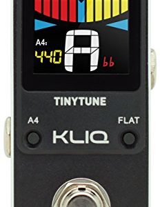 KLIQ TinyTune Tuner Pedal for Guitar and Bass - Mini - Chromatic - with Pitch Calibration and Flat Tuning (Power Supply Required)