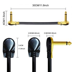 Enhance Your Guitar Sound with HONEST KIN 12 Inch Low-Profile Right Angle Guitar Patch Cables - Golden Tone for Guitar Effects Pedal (3-Pack) - Image 6