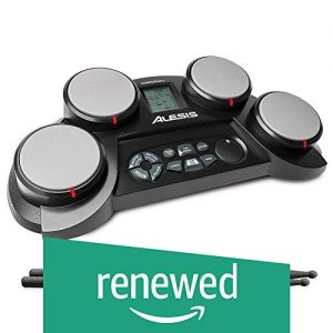 Alesis Compact Kit 4 | Portable Electronic Drum Kit with 70 Drum Sounds, Coaching Feature, Game Functions, Battery- or AC-Power and Drum Sticks Included (Renewed)
