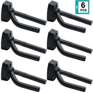 Guitar Wall Hangers, 6 Pack Wall Mount Guitar Holders, Bass Acoustic Electric Guitar Display Stands Wall Hooks for String Instruments Mandolins Banjos Ukuleles, Guitar Accessories, Easy to Install