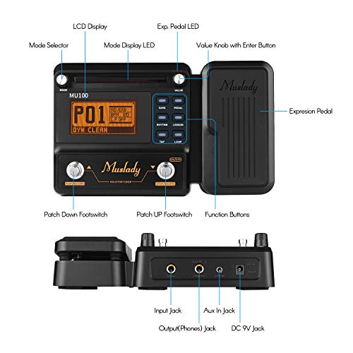 Pedal,Guitar Multi-effects Processor,Muslady Electric Guitar