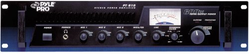 5-Channel Home Audio Power Amplifier - Mixer w/ 70V Output - 600 Watt Rack Mount, Headphone, Mic Talkover for PA System Great for Commercial Entertainment Use -Pyle PT610