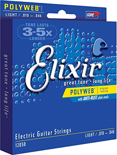 Elixir Strings Electric Guitar Strings w POLYWEB Coating, Light (.010-.046)