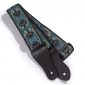 KLIQ Vintage Woven Guitar Strap for Acoustic and Electric Guitars | '60s Jacquard Weave Hootenanny Style | 2 Rubber Strap Locks Included (Turquoise & Coffee Paisley)