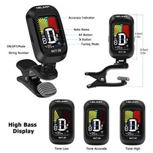 Precision Tuning Anywhere! Clip-On Tuner for Guitar, Bass, Ukulele, Violin, and Viola with Rotational LCD Display - Image 5