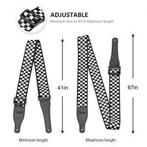 BestSounds Checkered Guitar Strap and Genuine Leather - Image 2