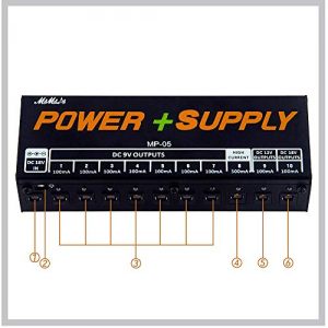 MIMIDI Guitar Pedal Supply - 10 Isolated Outputs for 9V/12V/18V Pedals | Quiet, Safe Power - Image 2