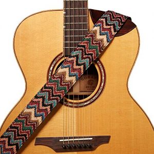 Amumu Chevron Guitar Strap Multi-Color for Acoustic Guitar Electric Guitar and Bass Guitar includes Strap Blocks & Headstock Tie