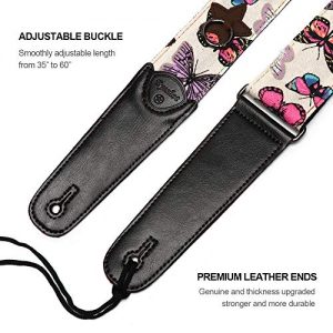 Eyeshot Guitar Strap Adjustable Denim Print Guitar Strap - Image 2