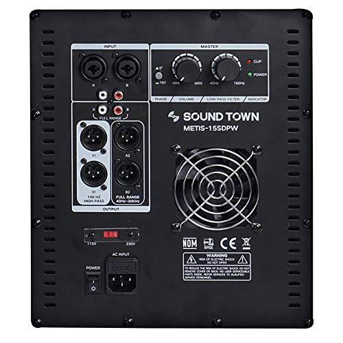 Sound Town METIS Series, 1800 Watts, 15” Powered Subwoofer