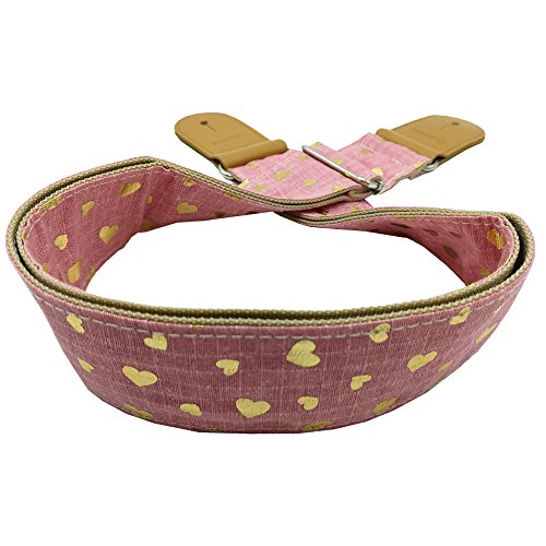 Xinlinke Girls Guitar Strap Pink Cotton Heart Pattern Electric