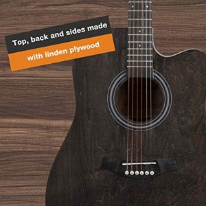 JMFinger Full Size 41 Inch Cutaway Acoustic Guitar for Beginners - Image 5