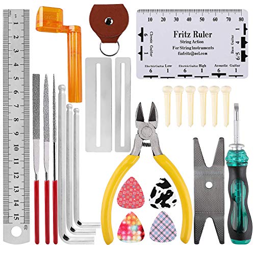 Medeer 26PCS Guitar Repair Tool Kit Wire Plier,String Organizer