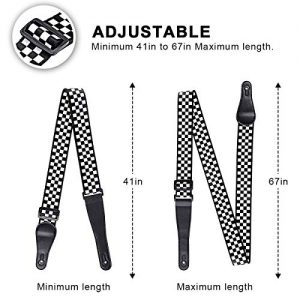YoungRich Guitar Strap Genuine Leather Ends Jacquard - Image 4