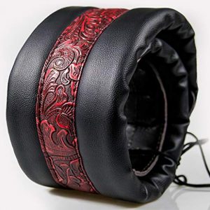 Guitar Strap Neoprene Soft 3.5in for Bass Acoustic Electric Guitar Leather Top (red)