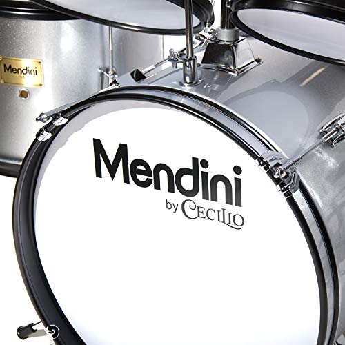Mendini by Cecilio 16" 5-Piece Junior Drum Set for Kids – Complete Kit with Throne, Cymbals, Pedal & Drumsticks