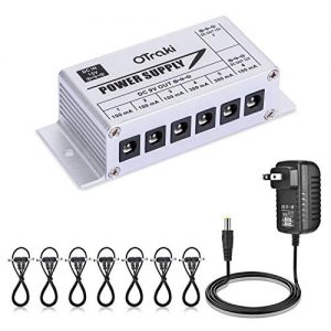 OTraki Guitar Pedal Power Supply 7 DC Output for 9V 12V 15V 100mA 300mA Effect Pedal Board Short Circuit Over Current Voltage Protection with Adapter Power Cords