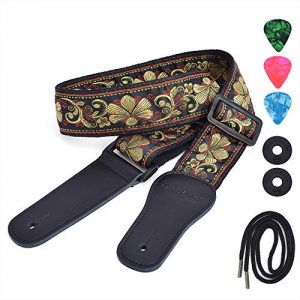 CLOUDMUSIC Guitar Strap Jacquard Weave Strap With Leather - Image 3