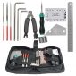 TIMESETL Guitar Repairing Maintenance Tool Kit Includes Fret Rocker Leveling Tool String Organizer String Action Ruler Gauge Measuring Tool Hex Wrench Set Files for Guitar Ukulele Bass Mandolin Banjo