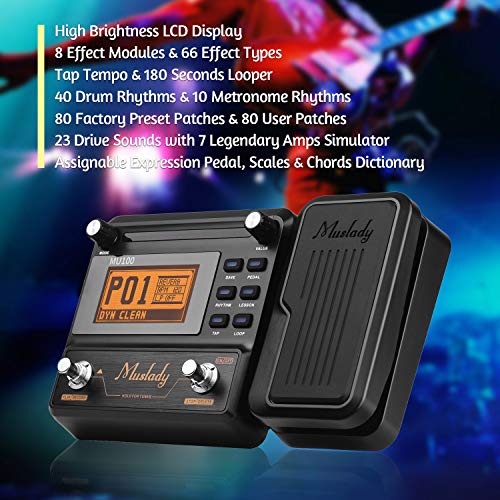 Pedal,Guitar Multi-effects Processor,Muslady Electric Guitar