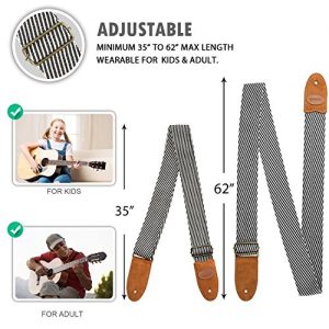 Guitar Strap Vintage Tweed 100% Cotton and Genuine Leather - Image 7