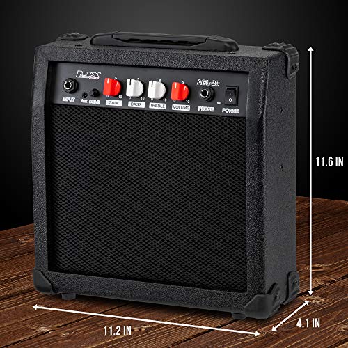 LyxPro Electric Guitar Amp 20 Watt Amplifier, Built In Speaker Headphone