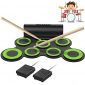 ORASANT Electronic Drum Set, Roll-able Electric Drum Set, Drum Practice Pad with Foot Pedals Drum Sticks Headphone Jack Built-in Speaker 10Hour Playtime Rechargeable Battery