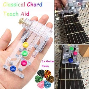 Guitar Beginner One-Key Chord Assisted Learning Tools with 5 0.46mm Pick, Guitar Learning System, Classical Chord Guitar Practice Aid Tool for Adults & children Trainer Beginner