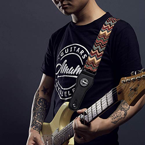 Amumu Chevron Guitar Strap Multi-Color for Acoustic Guitar