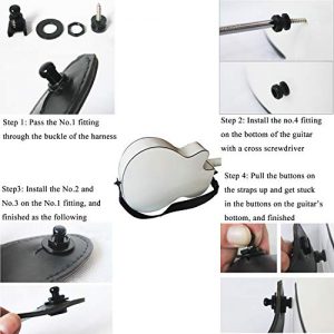 Guitar Strap Lock Set 2 Pcs (Metal, Black) - Image 4