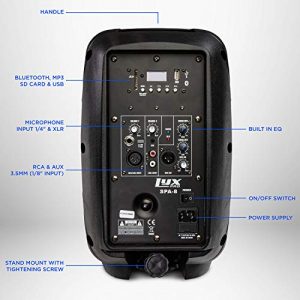 LyxPro SPA-8 Compact 8" Portable PA System, 100-Watt - Image 4