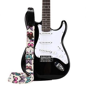 Eyeshot Guitar Strap Adjustable Denim Print Guitar Strap - Image 3