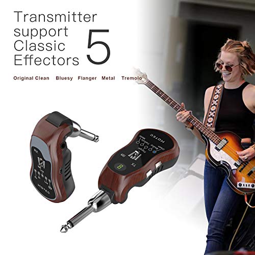 Wireless Guitar System, UHF Rechargeable Digital Guitar