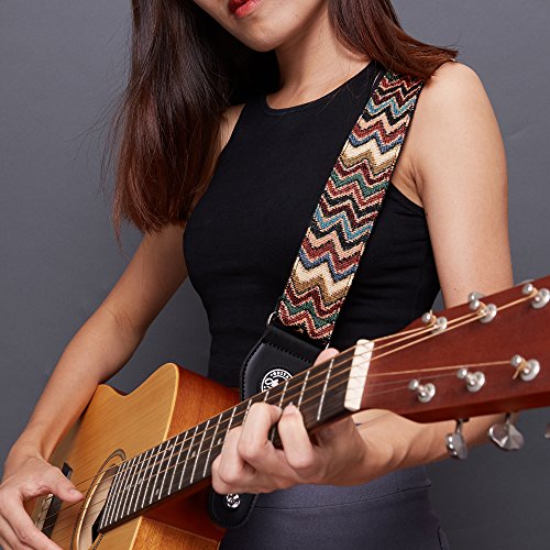 Amumu Chevron Guitar Strap Multi-Color for Acoustic Guitar