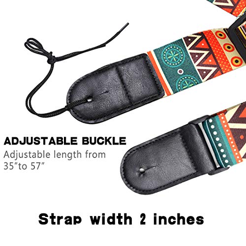 8 Pack Guitar Strap, Includes 2 Guitar Straps and 6 Guitar Pick