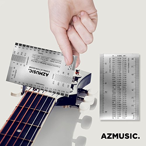 AZMUSIC Premium String Action Gauge, Compact and Versatile Luthier Tool