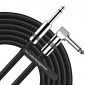 Guitar Cable 10FT Right Angle 1/4 Inch TS to Straight 1/4 Inch TS Electric Guitar and Bass Audio Cord Professional Instrument Cable for Electric Guitar, Bass, Keyboard, Amplifier, Pro Audio